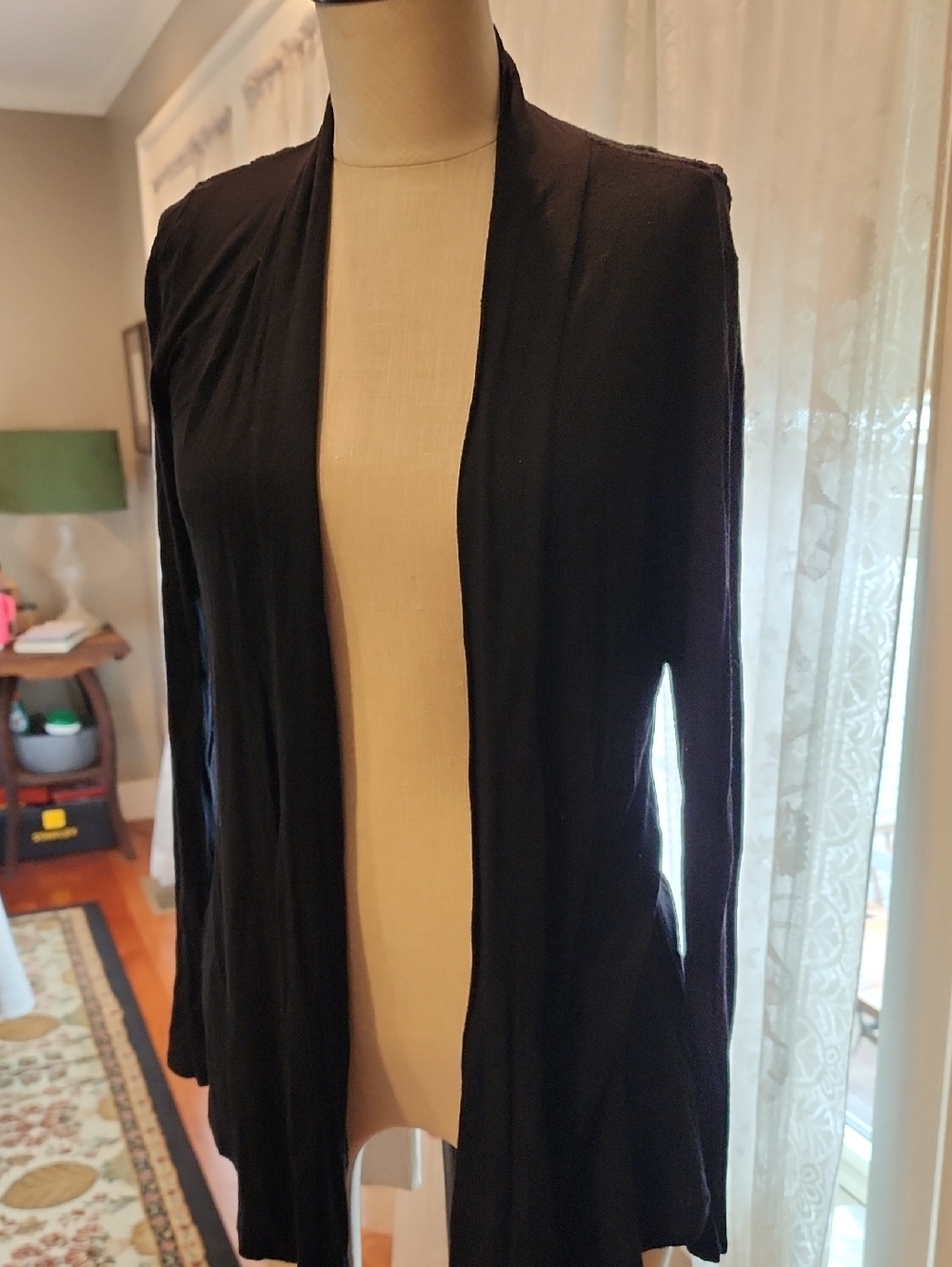 White House Black Market Black Open-Front Cardigan